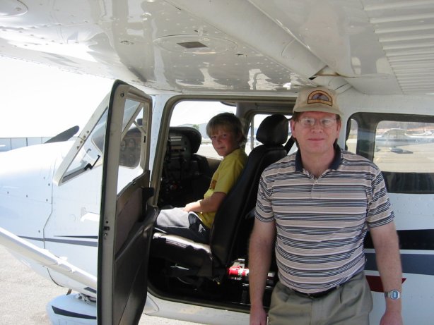 My nephew, Greg, is at the controls.  Parked at French Valley Airport.