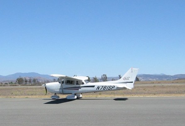Taxiing prior to taking off from French Valley, California