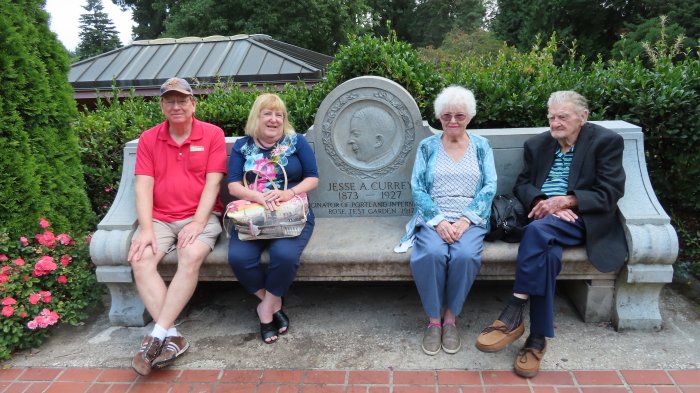 Prior to departure, we visited the Portland Rose Test Garden. From left to right, myself, Carol, Mom, and Dad.