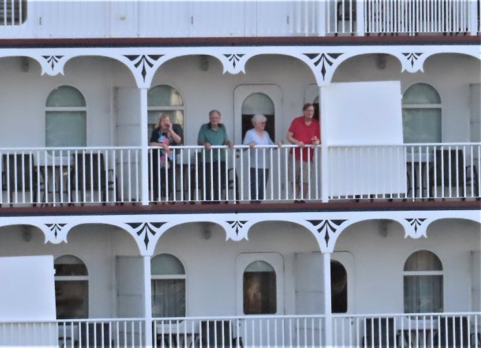 Later that day, we boarded our ship, the American Empress. The door between our verandas was subsequently removed.
