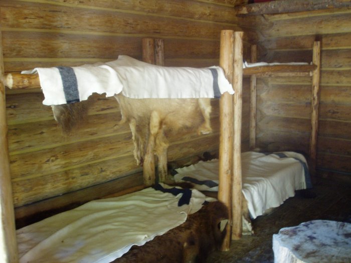 There were three rooms for the enlisted men at Fort Clatsop. This is the largest of the three, 'The Stump Room.'