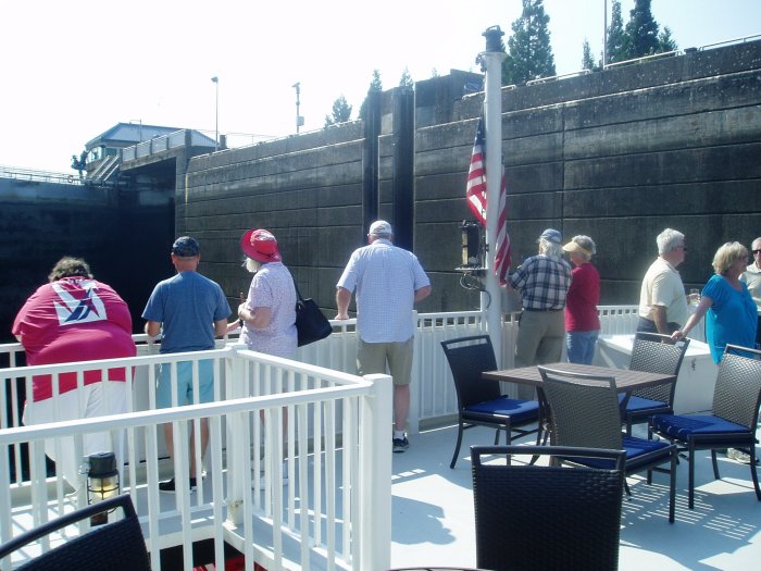 View of the lock from the bow of the ship