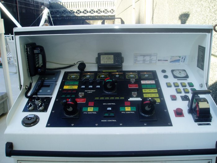 A closer look at the controls for operating the ship