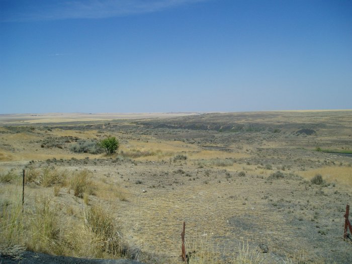 A view of the channeled scablands along U.S. Highway 2