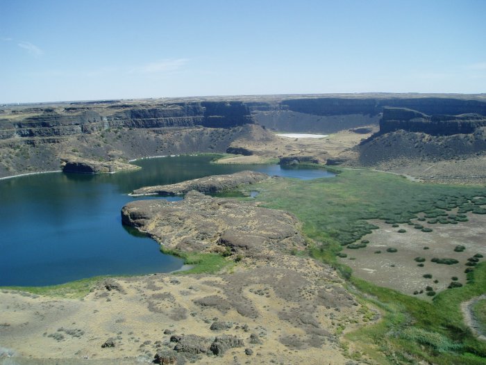 The Dry Falls are 3 1/2 miles wide and over 400 feet tall