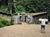 This is a reconstruction of Fort Clatsop, since the original fort no longer exists