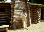 A ranger talks to us at Fort Clatsop
