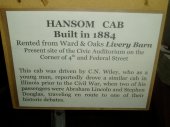 Info on the preceding Hansom Cab and C.N. Wiley