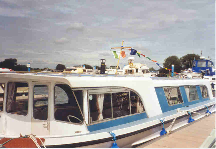 Cousin Frank Lane's boat, moored on the Shannon River, Banagher