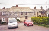 The Cornish Arms B&B, Pendoggett, Cornwall.  The minivan we rented in England and Wales is on the left.