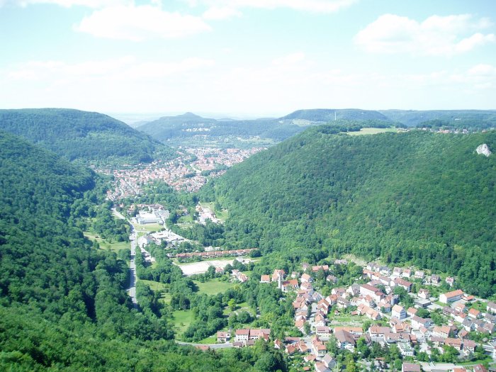 View of the town (Honau) from Lichtenstein Castle