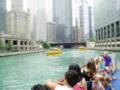 Along the Chicago River, on board a Wendella boat